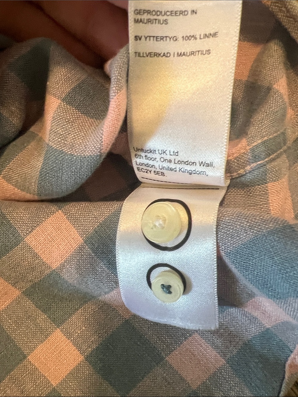 UNTUCKit Pink and Light Grayish Blue Check Button-Down Shirt - Picture 5 of 6